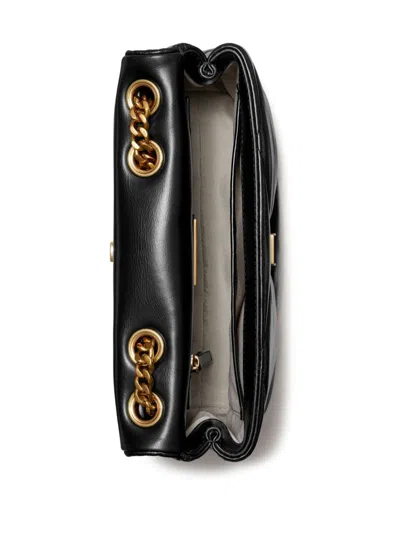 Tory Burch Black Small Kira Quilted Shoulder Bag In Black