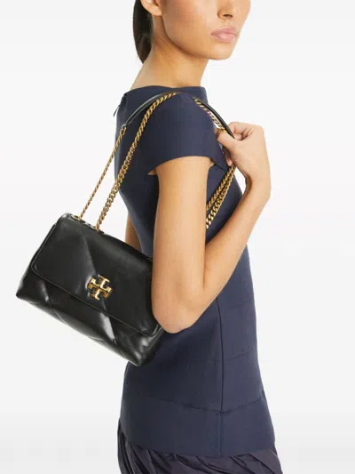 Tory Burch Black Small Kira Quilted Shoulder Bag In Black