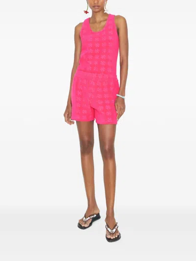 Tory Burch Logo Cotton Shorts