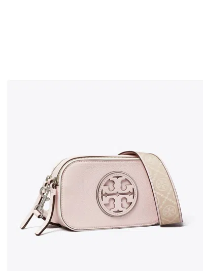 Tory Burch Miller Patent Border Mini Crossbody Bag Pale Pink In Pink
