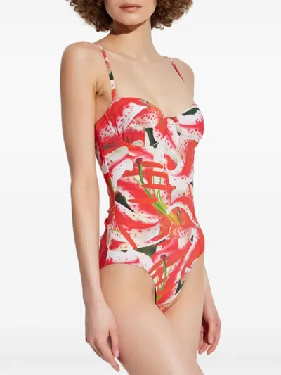 Tory Burch Floral Print One Piece Swimsuit