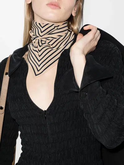Totême Toteme Signature Monogram Silk Scarf Scarf In Neutral