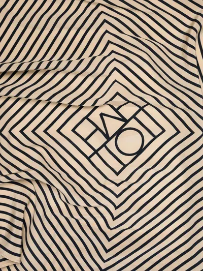 Totême Toteme Signature Monogram Silk Scarf Scarf In Neutral