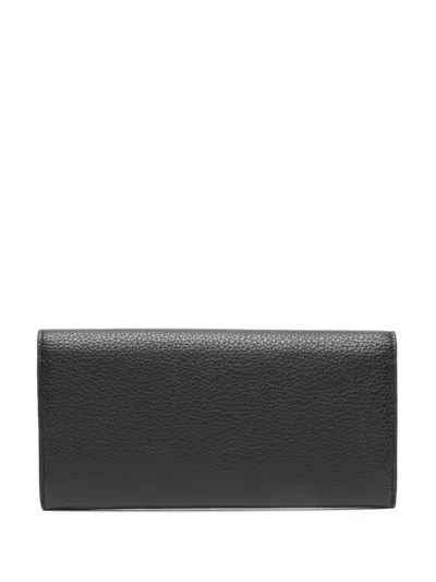 Totême Toteme T-lock Palmellata Leather Wallet In Black