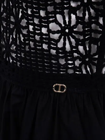 Twinset Twin-set Black Cotton Blend Dresses