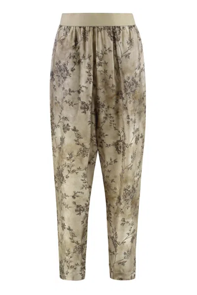 Uma Wang Printed High-rise Trousers In Brown