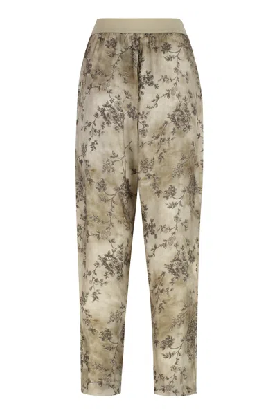 Uma Wang Printed High-rise Trousers In Brown