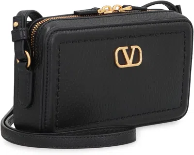Valentino Adjustable Strap Leather Shoulder Bag