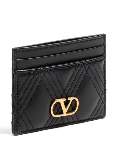 Valentino Portacarte Quiltie 67 In Nappa Nera Donna