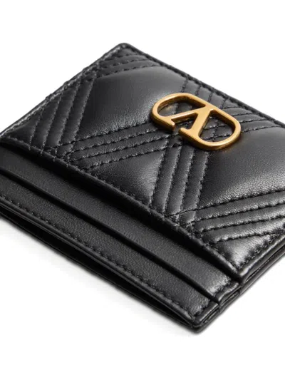 Valentino Portacarte Quiltie 67 In Nappa Nera Donna