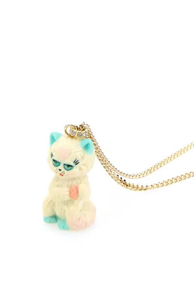 Valentino Multicolor Nylon And Metal Le Chat De La Maison Necklace