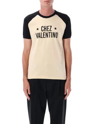 Valentino Sleeve Contrast Graphic Print Crew Neck