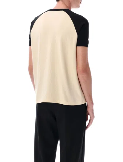 Valentino Sleeve Contrast Graphic Print Crew Neck