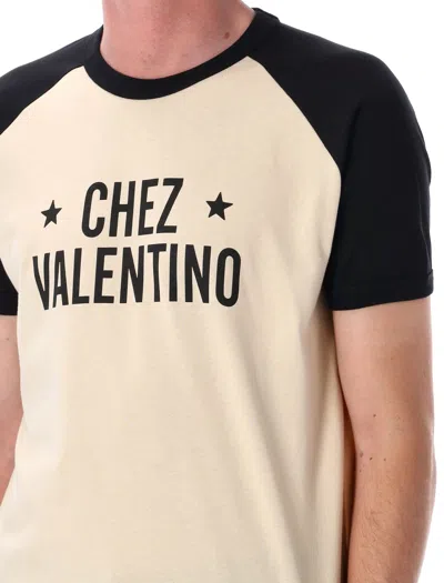 Valentino Sleeve Contrast Graphic Print Crew Neck