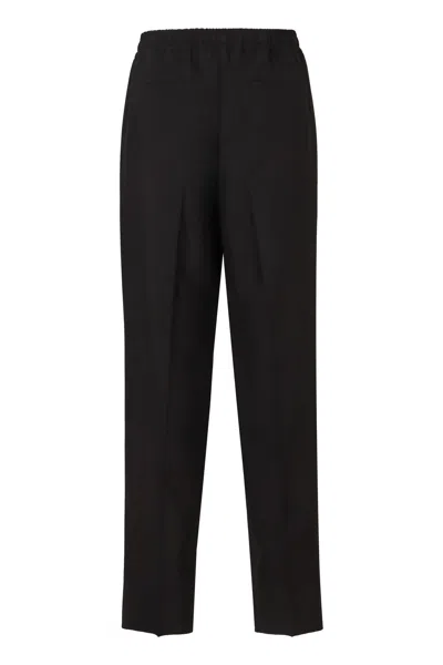 Valentino Wool And Mohair Blend Jogging Trousers In Black