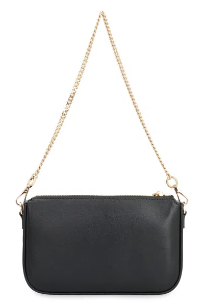 Valentino Vlogo Signature Leather Crossbody Bag In Black