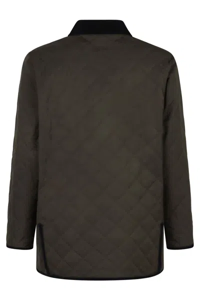 Valentino Garavani Olive Quilted Jacket With Vlogo Patch