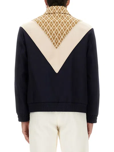 Valentino Wool And Cotton Jacket With Chevron Pattern