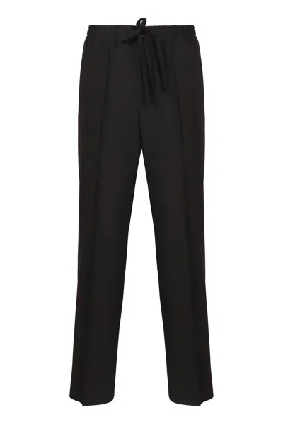 Valentino Wool And Mohair Blend Jogging Trousers In Black