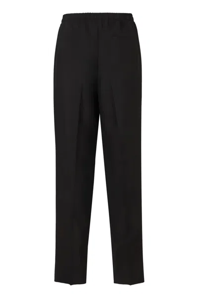 Valentino Wool And Mohair Blend Jogging Trousers In Black