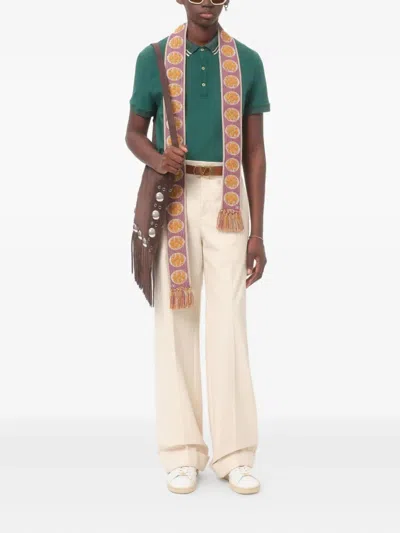 Valentino Polo Jersey Regular Embroidered Dreamatic In Green
