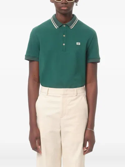 Valentino Polo Jersey Regular Embroidered Dreamatic In Green