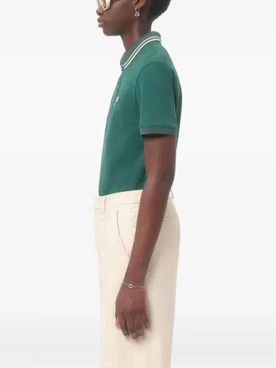 Valentino Polo Jersey Regular Embroidered Dreamatic In Green