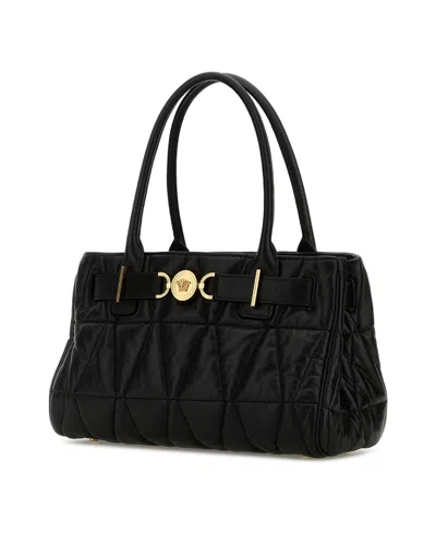 Versace Black Leather Medusa  95 Shopping Bag