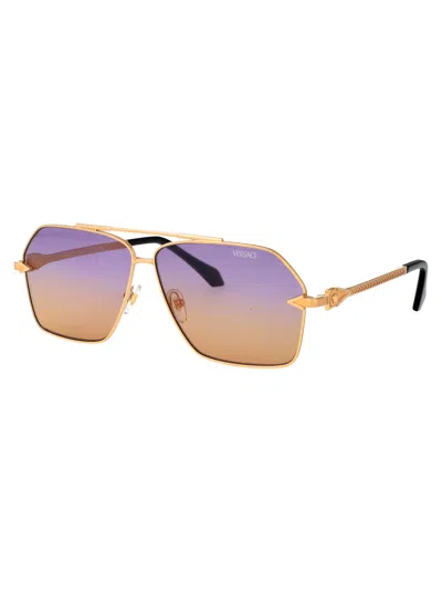 Versace Gold Metal Sunglasses