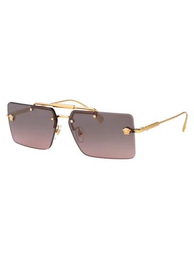 Versace Gold Metal Sunglasses