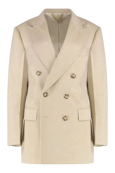 Victoria Beckham Knit Jacket With Double-breasted Lapel Collar