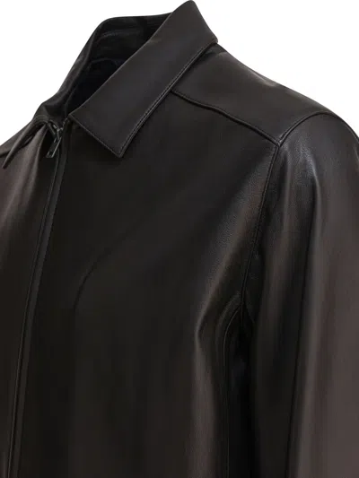 Vince Collared Long Sleeves Smooth Finish Jackets In Black