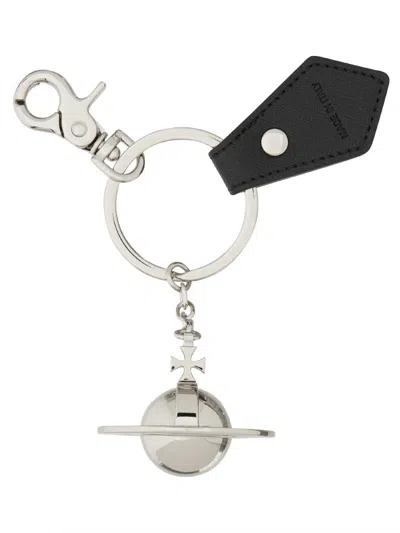 Vivienne Westwood Portachiave 3d Orb In Black