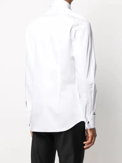 Xacus Structured Collar White Shirt With Buttoned Cuffs In White