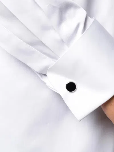 Xacus Structured Collar White Shirt With Buttoned Cuffs In White