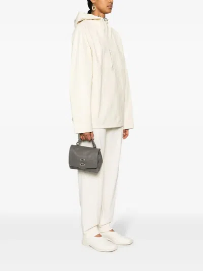 Zanellato Postina Rimboccata Tokyo Baby Leather Handbag In Gray