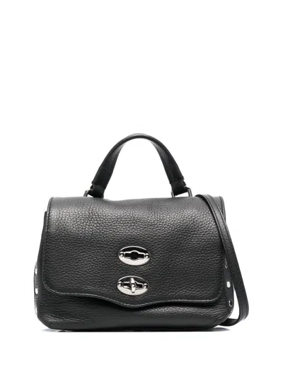 Zanellato Small Leather Handbag With Adjustable Shoulder Strap In Black
