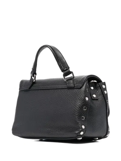 Zanellato Small Leather Handbag With Adjustable Shoulder Strap In Black