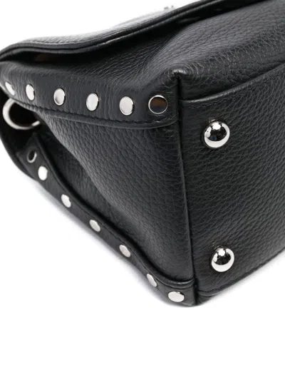Zanellato Small Leather Handbag With Adjustable Shoulder Strap In Black
