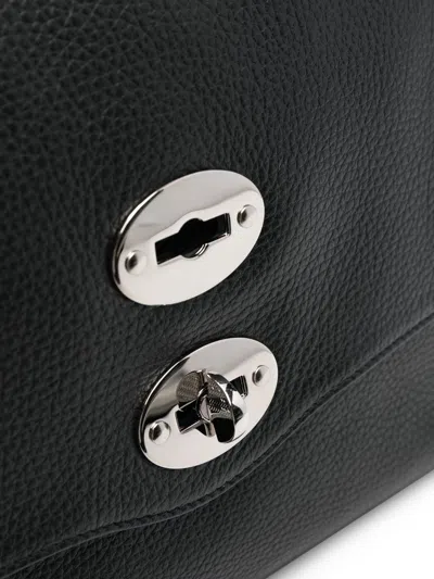 Zanellato Small Leather Handbag With Adjustable Shoulder Strap In Black
