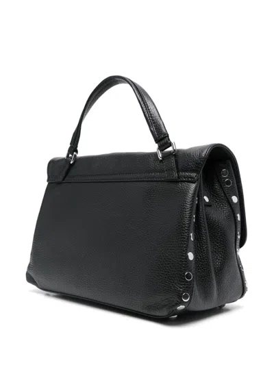 Zanellato Small Leather Handbag With Adjustable Shoulder Strap In Black