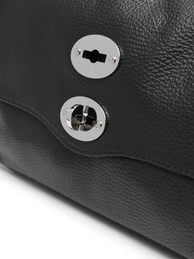 Zanellato Small Leather Handbag With Adjustable Shoulder Strap In Black