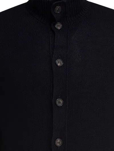 Zanone Man Jacket Midnight Blue Size 46 Virgin Wool In Black