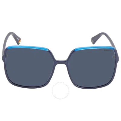 Polaroid Blue Square Ladies Sunglasses Pld 6128/s 0pjp/c3 59