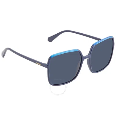 Polaroid Blue Square Ladies Sunglasses Pld 6128/s 0pjp/c3 59