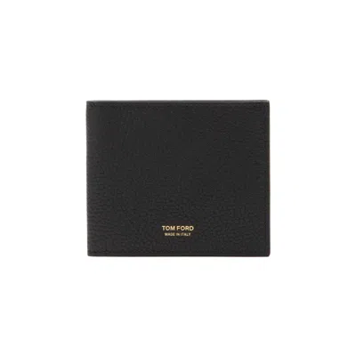 Tom Ford Logo Leather Wallet Wallets And Card Holders Black In Black
