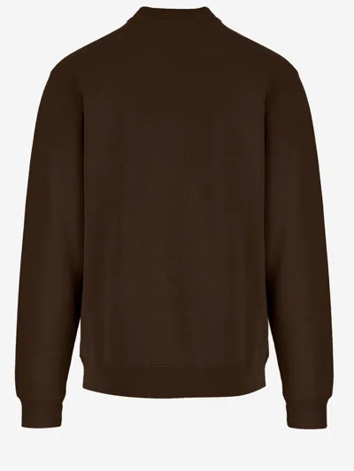 Jacquemus Basic Crew Neck T-shirt With Long Sleeves In Brown