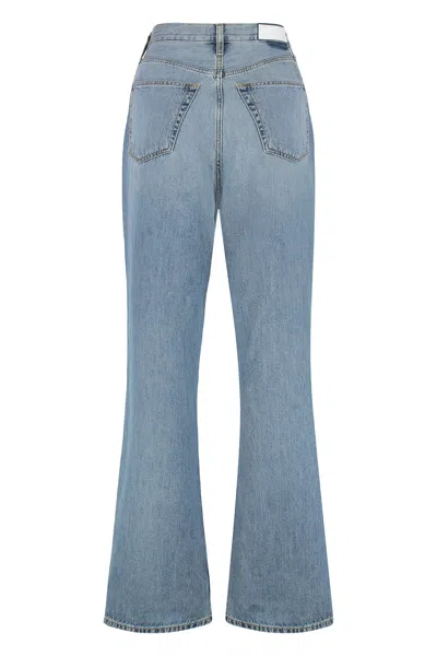 Re/done High Waist Flared Leg Denim Trousers