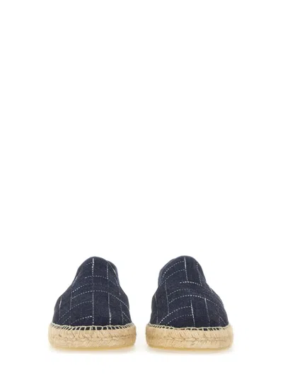 Kenzo Logo Embroidered Round Toe Espadrilles In Blue