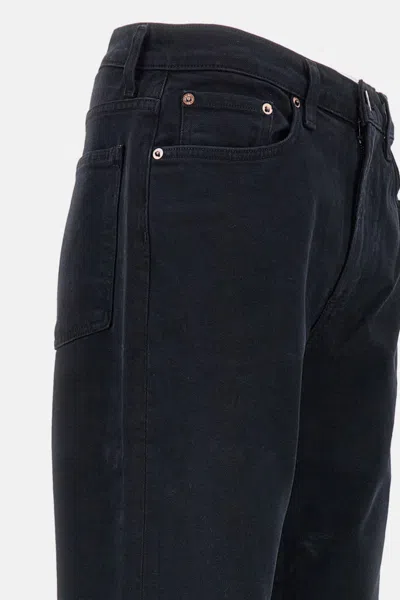 Agolde Crushed Wash Curtis Jeans In In Black